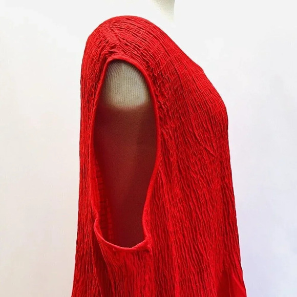 NWT CROFT & BARROW Women Sleeveless Full Length Shirred Red Maxi Dress Size 3X - Picture 7 of 14